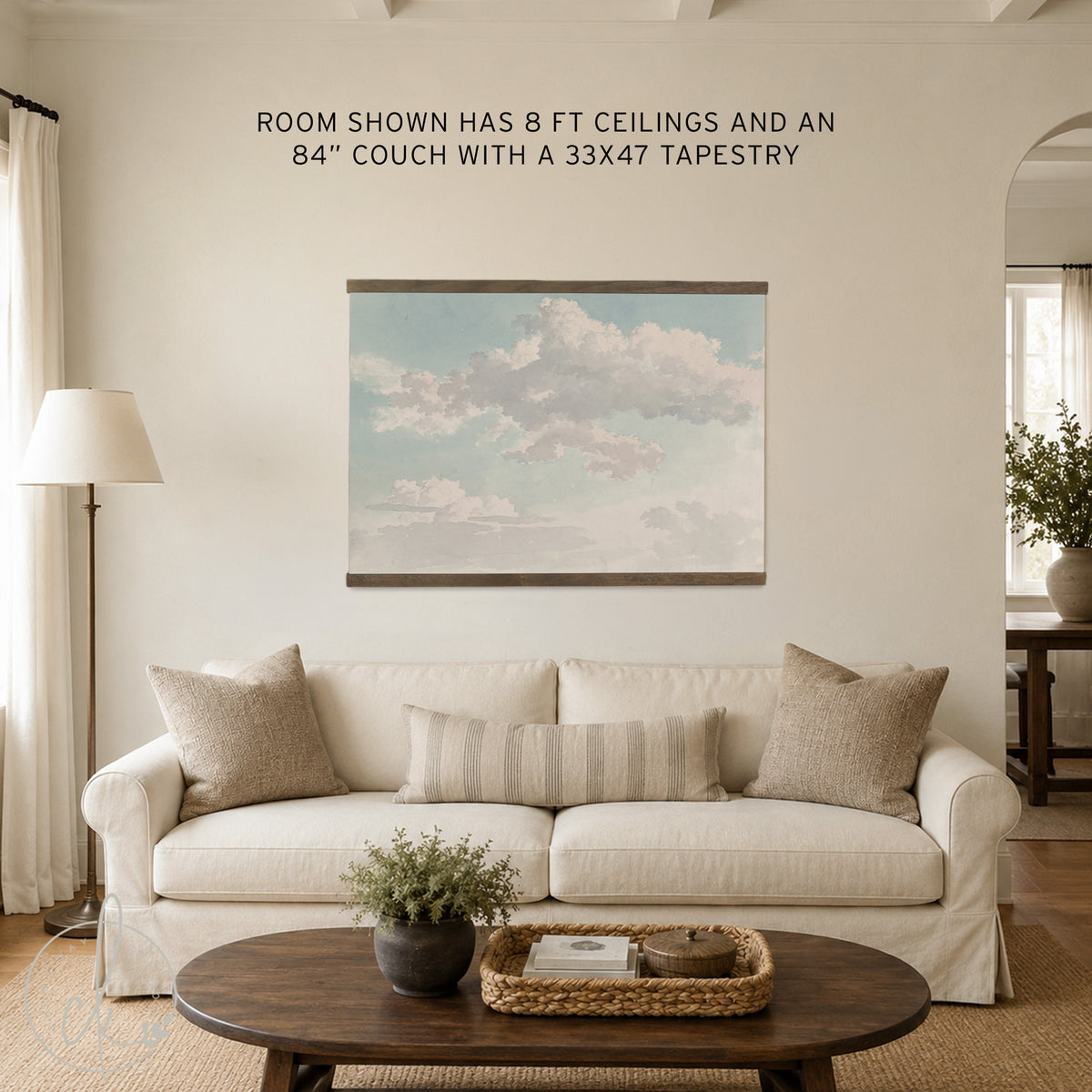 Oversized Cloud Painting | Large Canvas Tapestry Wall Art | T23