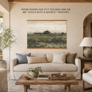 Watercolor Nature Painting Tapestry | Oversized Wildflower Field Wall Art | T25