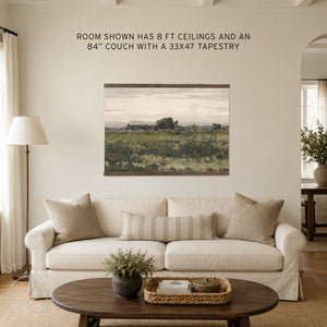 Watercolor Nature Painting Tapestry | Oversized Wildflower Field Wall Art | T25