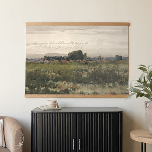 Watercolor Nature Painting Tapestry | Oversized Wildflower Field Wall Art | T25