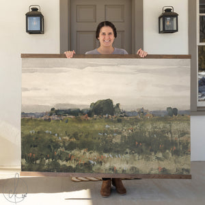 Watercolor Nature Painting Tapestry | Oversized Wildflower Field Wall Art | T25