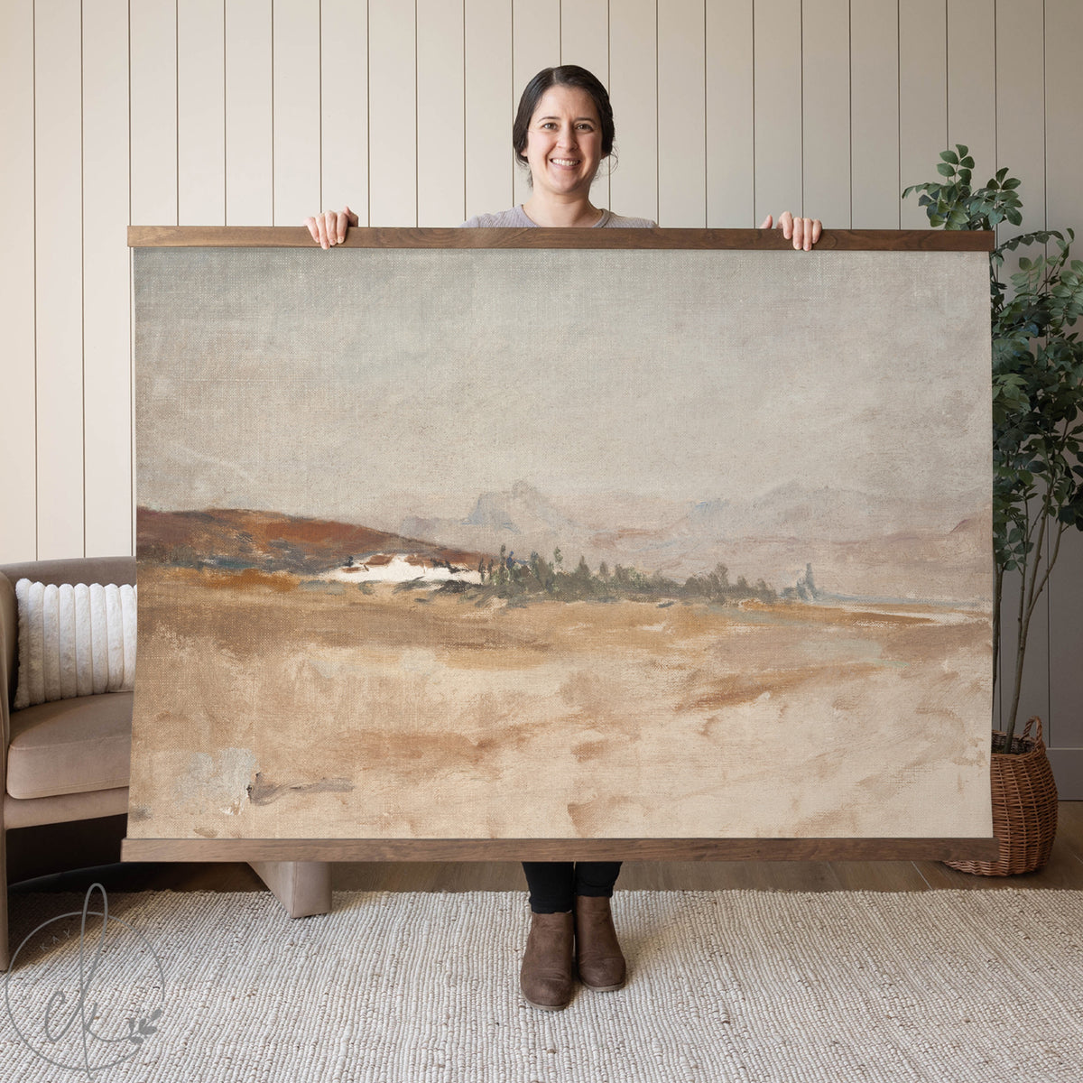 Watercolor Nature Landscape Painting | Mountain Scene Wall Hanging | T29