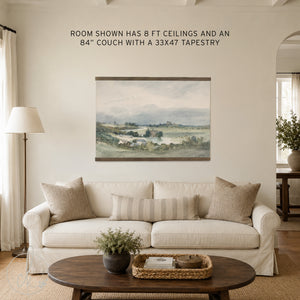 Large Landscape Canvas Tapestry | Vintage Countryside Wall Art | T31