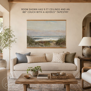 Large Beach Painting Canvas Tapestry | Oversized Wall Art | T33