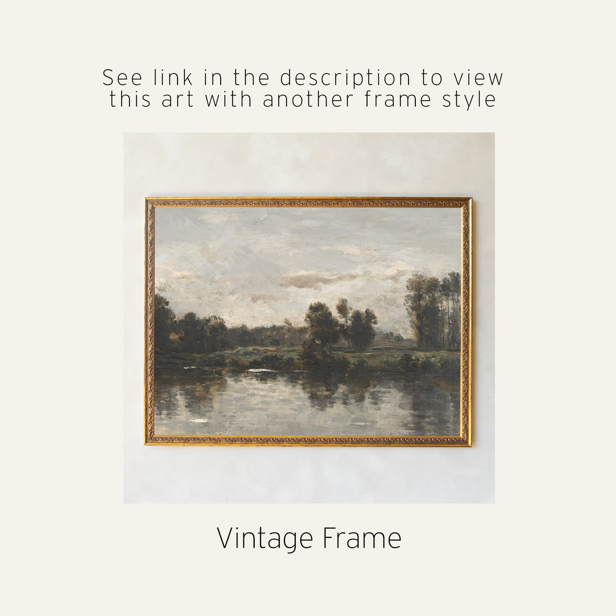 Vintage Landscape Wall Art | Large Canvas River Scene | T34