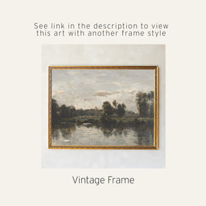 Vintage Landscape Wall Art | Large Canvas River Scene | T34