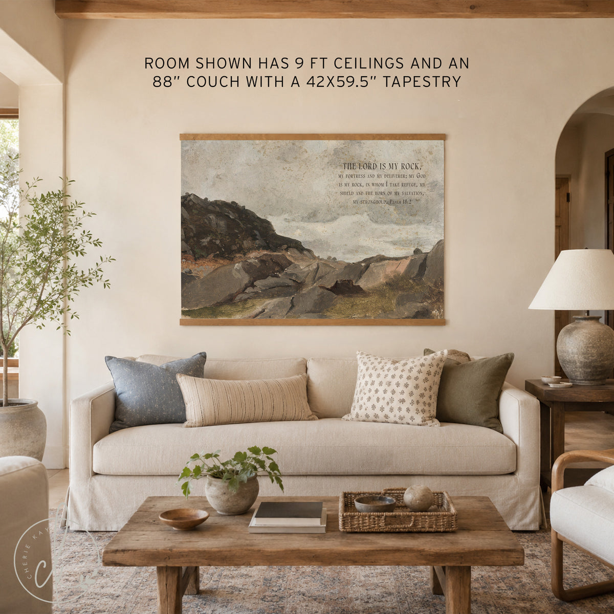 Christian Wall Art | Large Psalm 18:2 Canvas Tapestry | T37