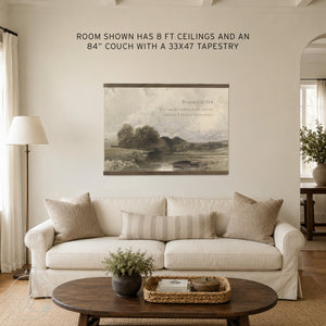 Vintage Oversized Landscape Tapestry Wall Art | Psalm 119 Christian Art | T38