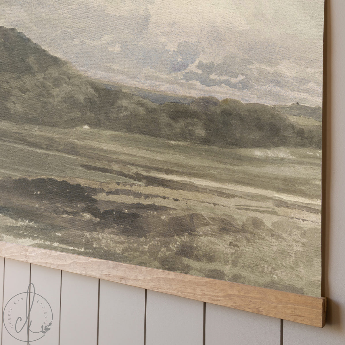 Vintage Oversized Landscape Tapestry Wall Art | Psalm 119 Christian Art | T38