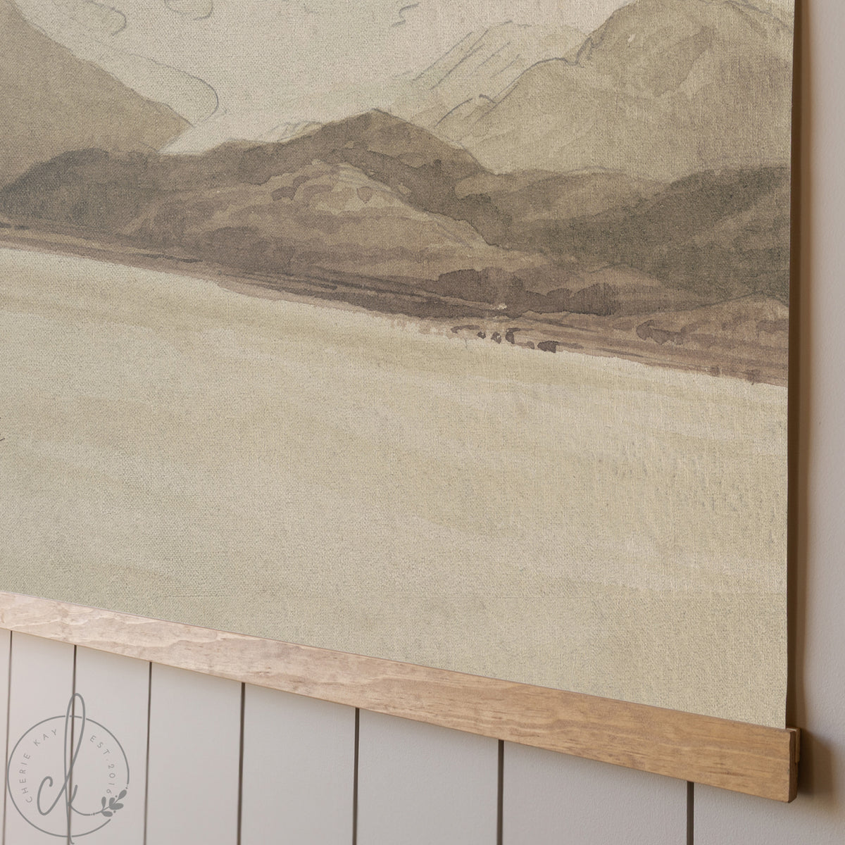 Watercolor Landscape Canvas Tapestry | Joshua 1:9 Bible Verse Wall Art | T41