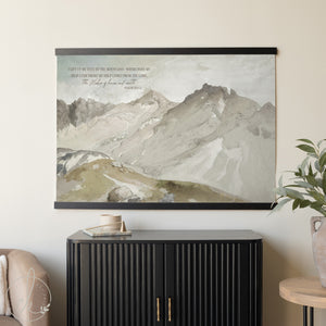 Watercolor Mountain Artwork Psalm 121  | T45
