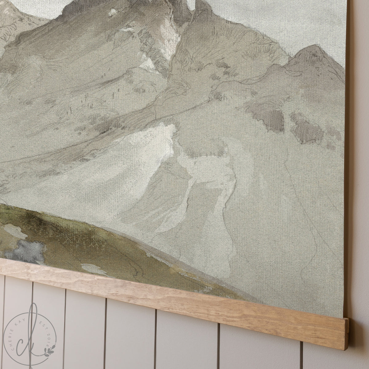 Watercolor Mountain Artwork Psalm 121  | T45
