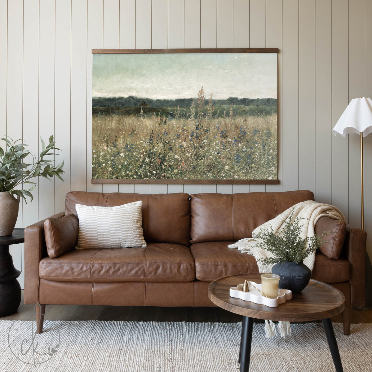 Oversized Wildflower Meadow Landscape Wall Art | T53