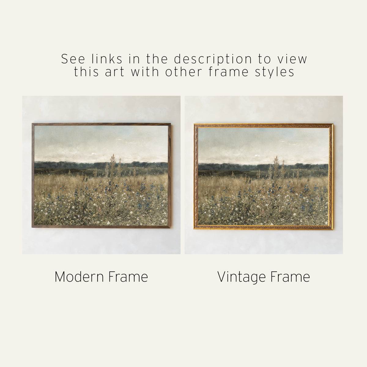 Oversized Wildflower Meadow Landscape Wall Art | T53