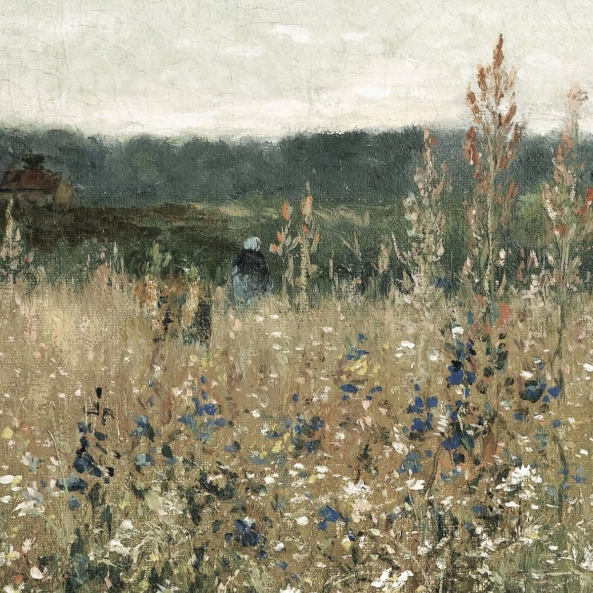 Oversized Wildflower Meadow Landscape Wall Art | T53