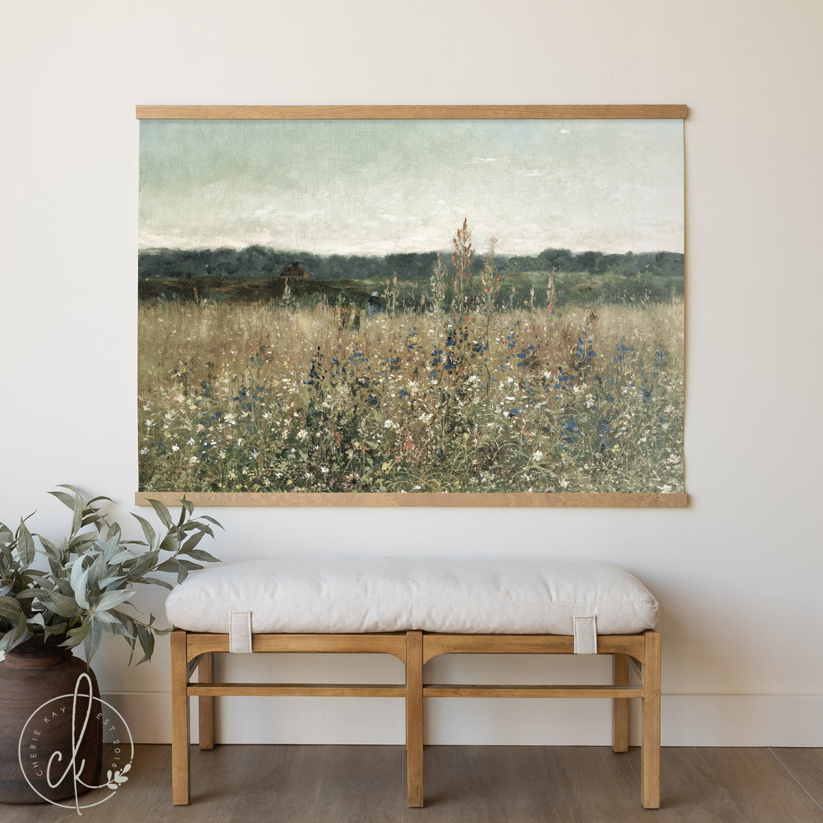 Oversized Wildflower Meadow Landscape Wall Art | T53