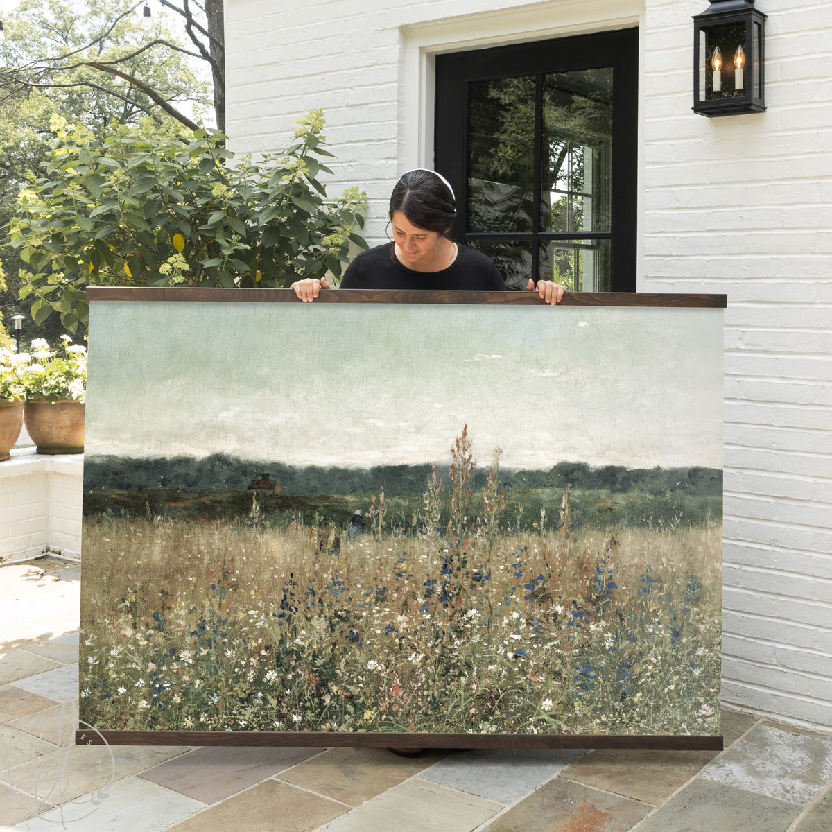 Oversized Wildflower Meadow Landscape Wall Art | T53