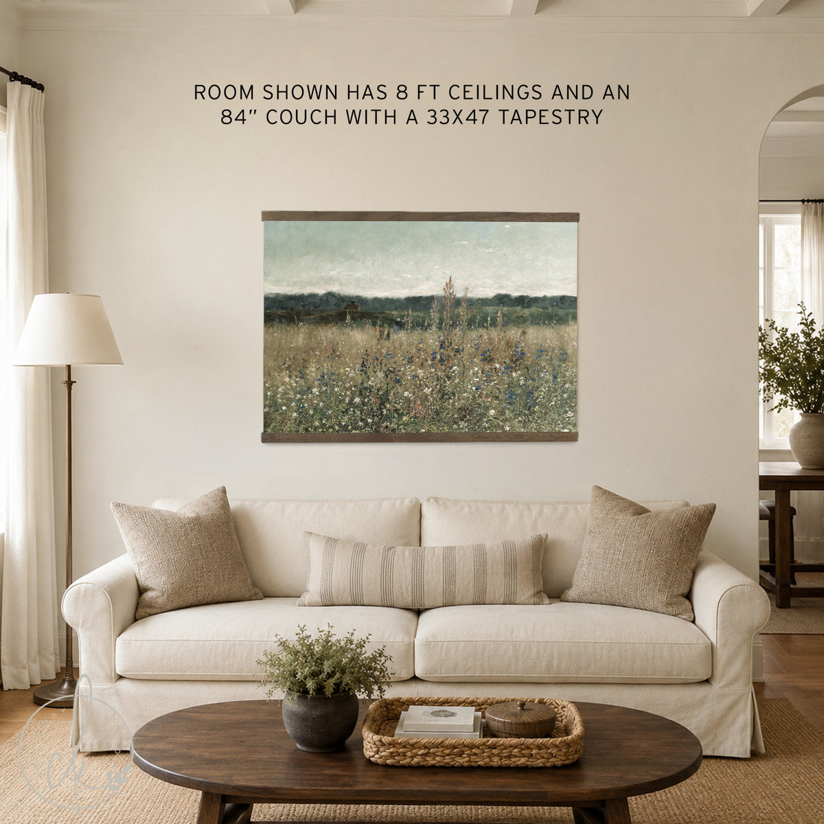 Oversized Wildflower Meadow Landscape Wall Art | T53