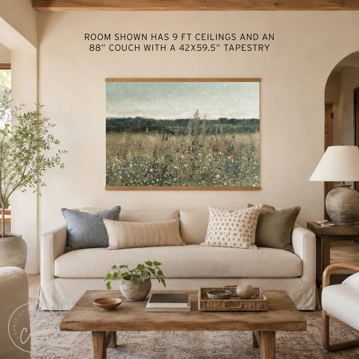 Oversized Wildflower Meadow Landscape Wall Art | T53