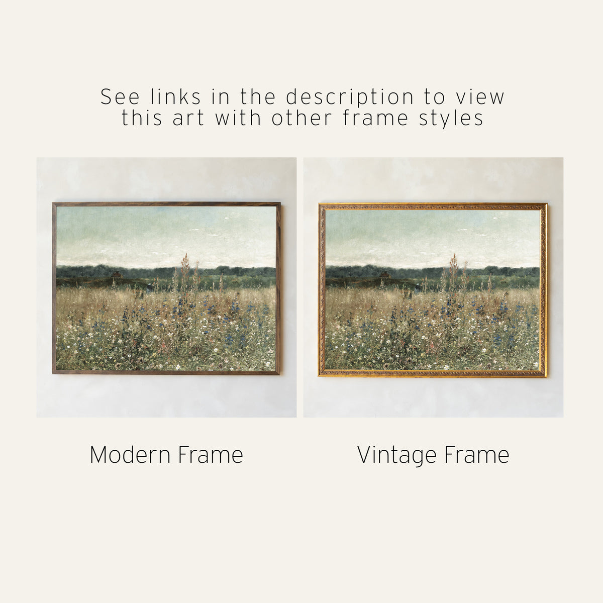 Oversized Wildflower Meadow Landscape Wall Art | T53