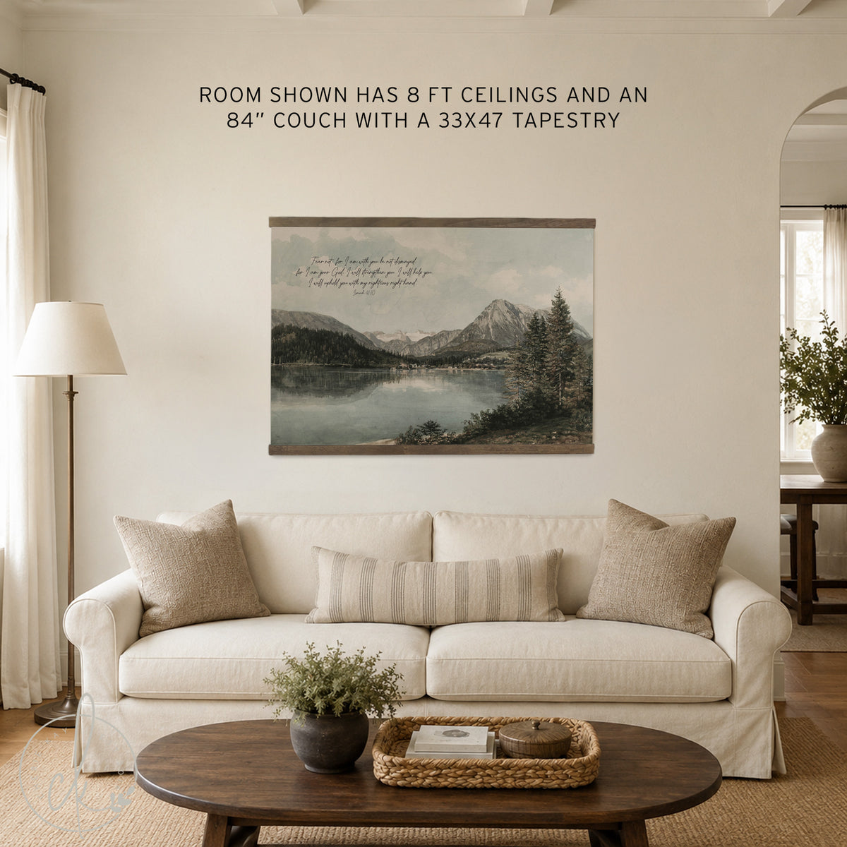 Lake and Pine Trees Painting | Isaiah 41:10  | T62