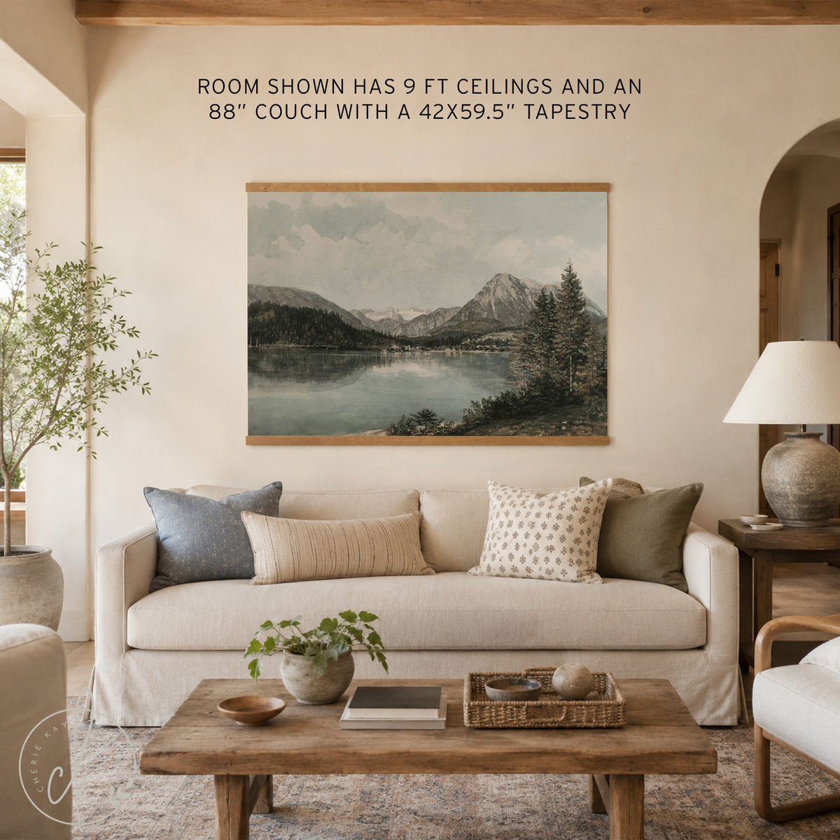 Lake and Pine Trees Painting | Isaiah 41:10  | T62