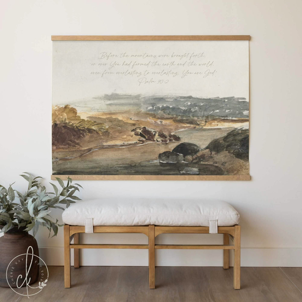 Psalm 90:2 Scripture Wall Hanging | Oversized Watercolor Print | T67