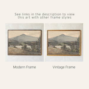 Mountain Landscape Wall Art | Large Neutral Canvas Wall Hanging | Nature Wall Decor | T69