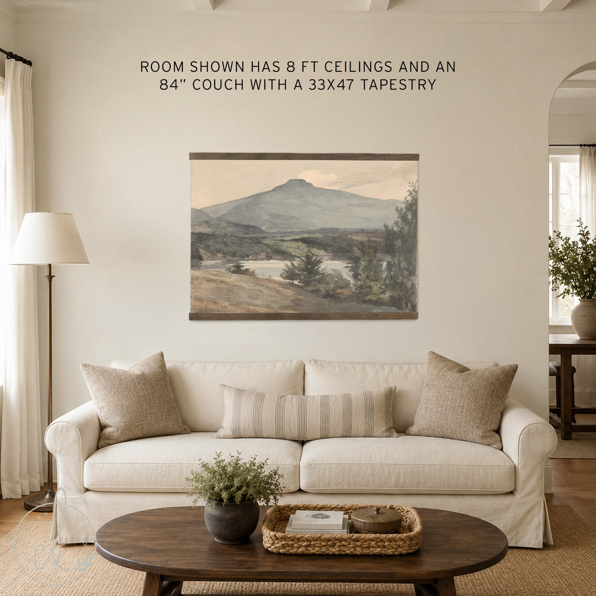 Mountain Landscape Wall Art | Large Neutral Canvas Wall Hanging | Nature Wall Decor | T69