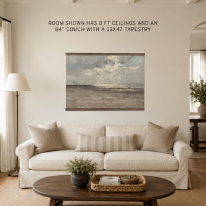 Ocean Landscape Wall Art | Isaiah 43:2 Coastal Canvas Print | Neutral Christian Wall Decor | T70