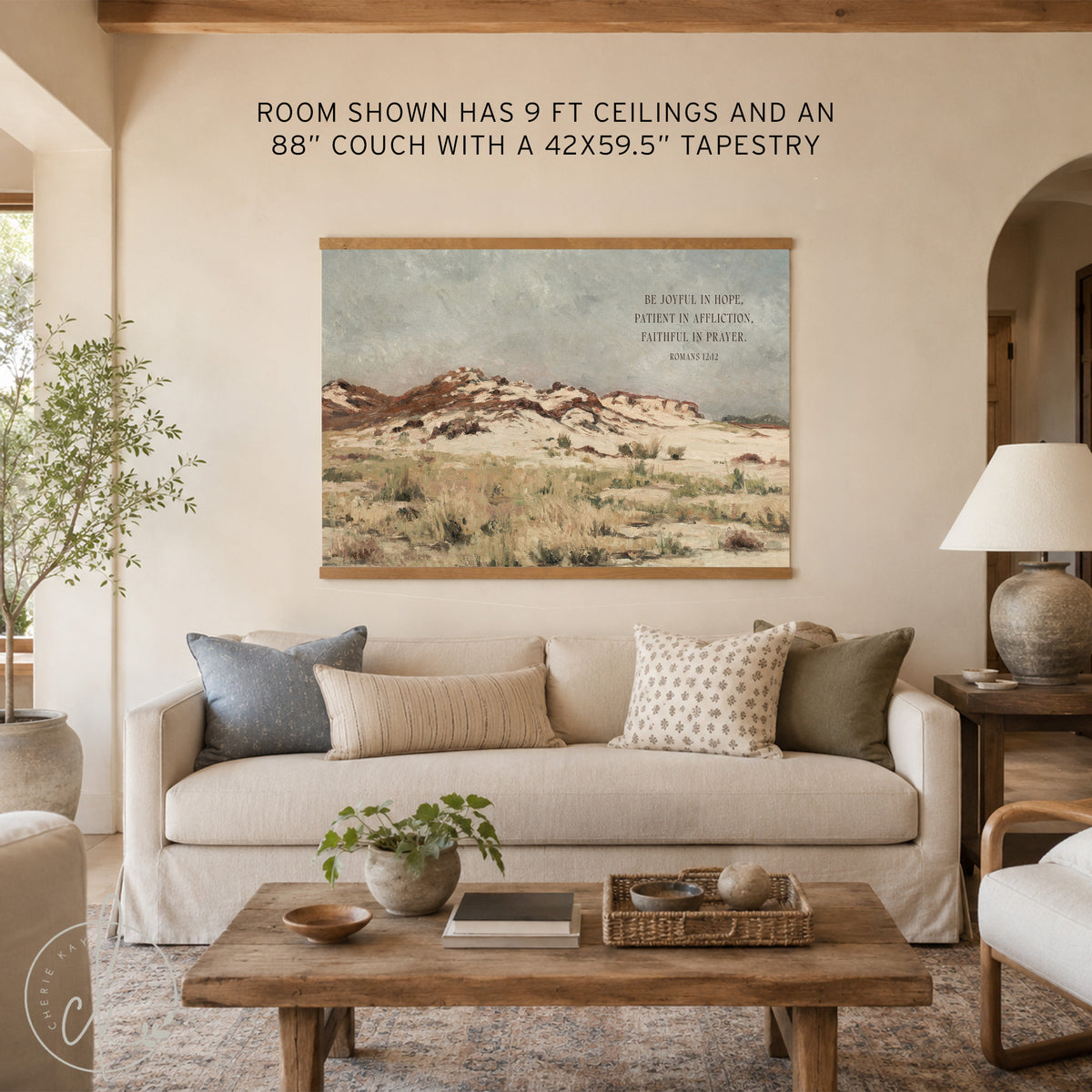 Bible Verse Wall Art | Landscape Canvas | Romans 12:12 | T72