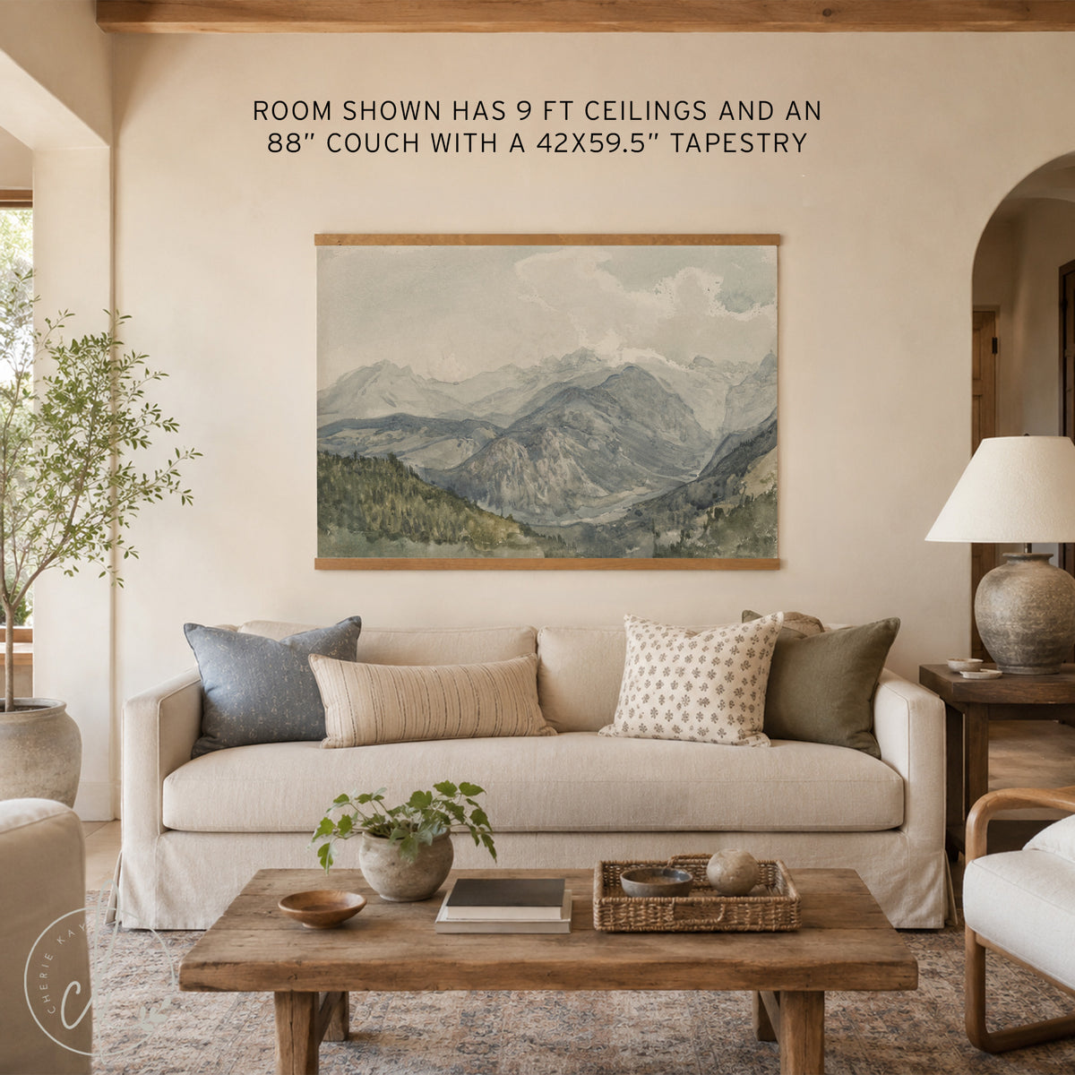 Modern Christian Art | Large Mountain Landscape Canvas Wall Banner | T73