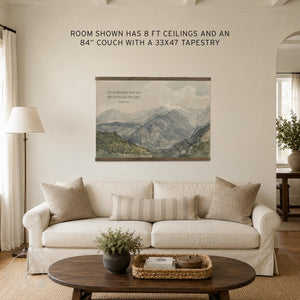 Modern Christian Art | Large Mountain Landscape Canvas Wall Banner | T73