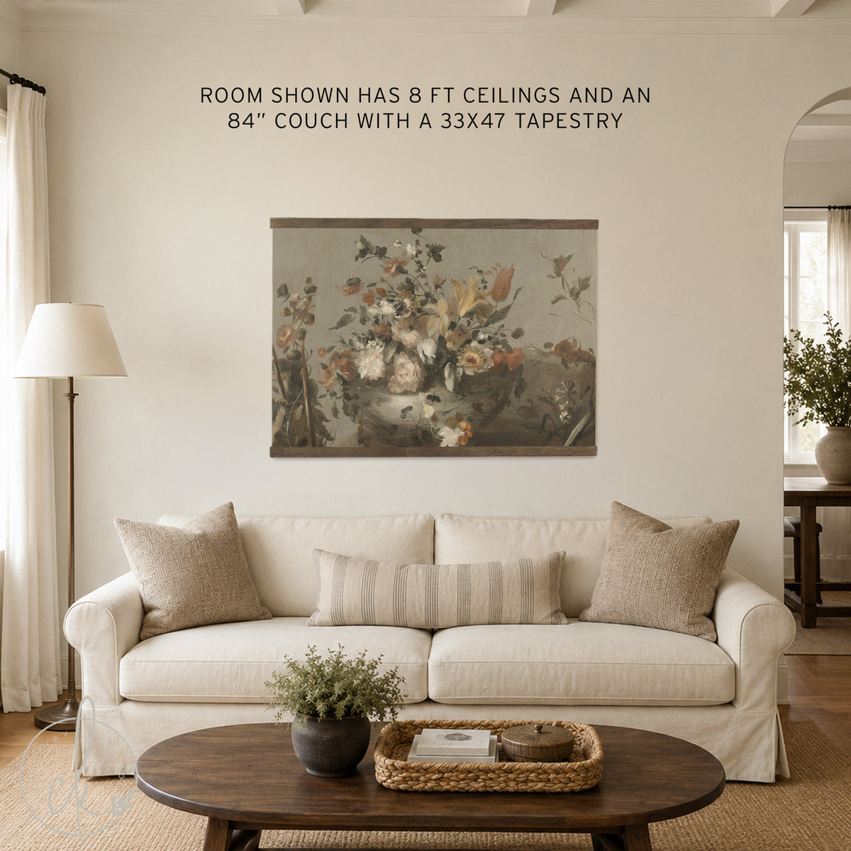Large Floral Canvas Tapestry Wall Hanging | T74