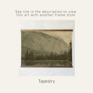 Lake and Mountains Painting | Vintage Landscape Art | N101