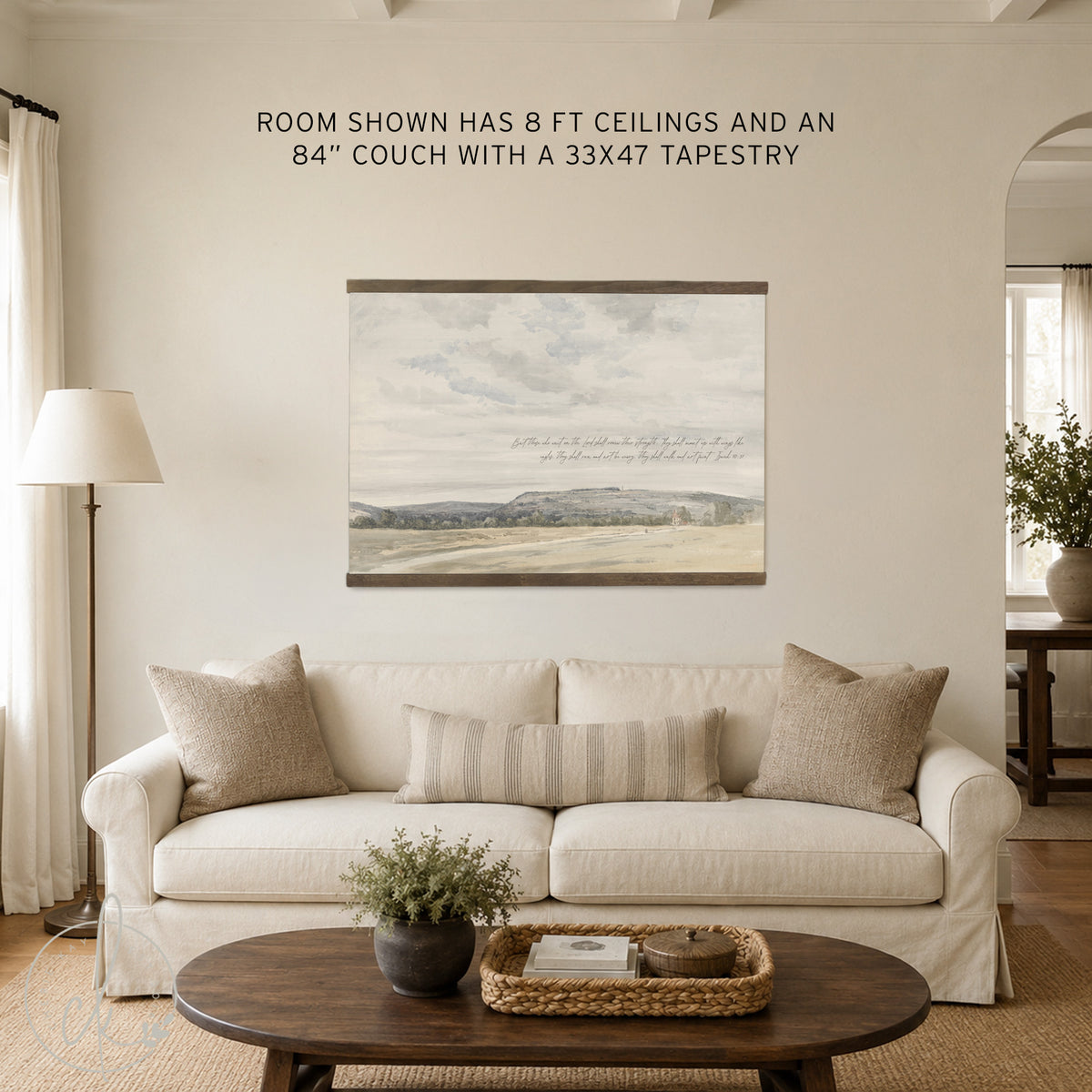 Modern Christian Art | Isaiah 40:31 Canvas Tapestry | Large Mountain Landscape With Bible Verse | T78