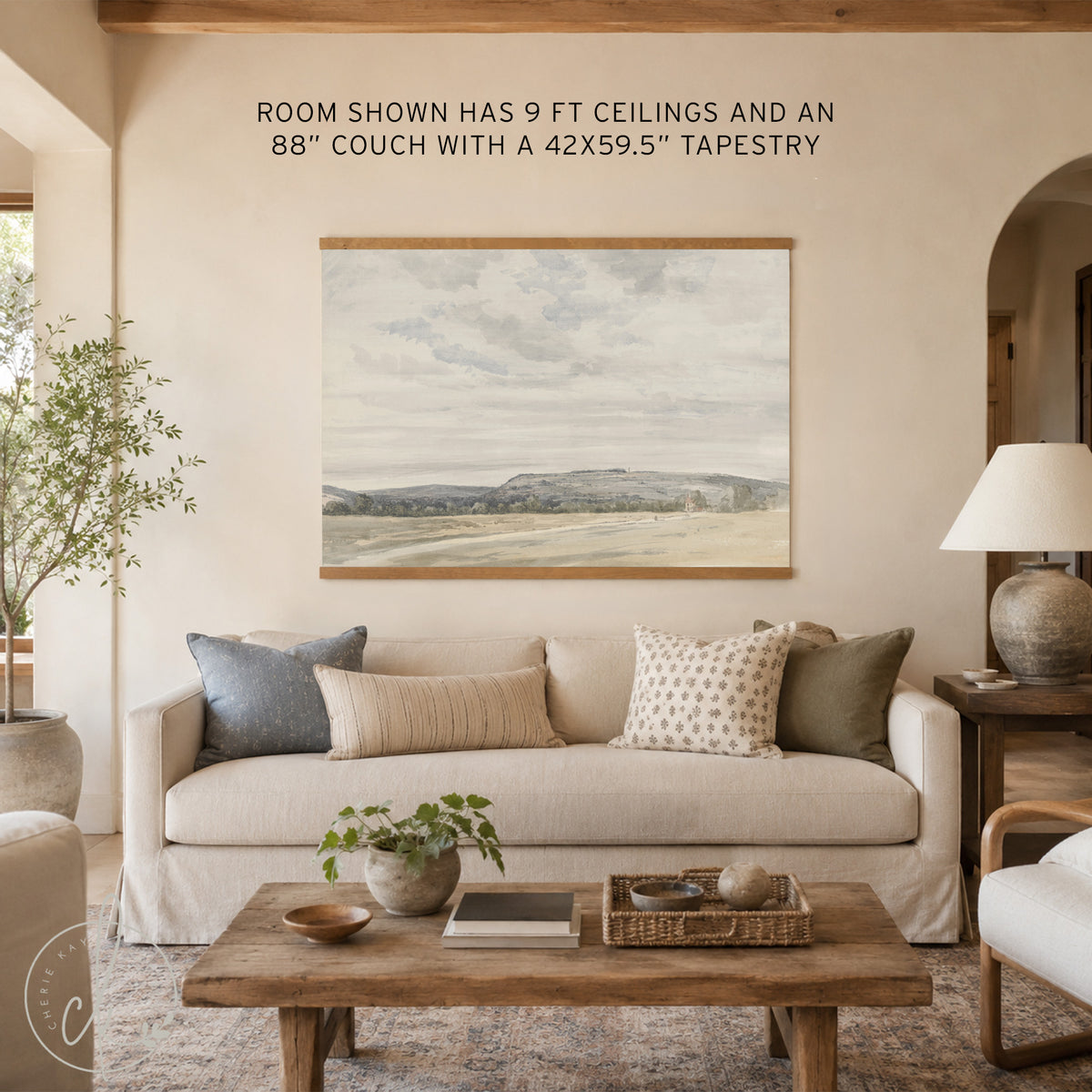 Modern Christian Art | Isaiah 40:31 Canvas Tapestry | Large Mountain Landscape With Bible Verse | T78