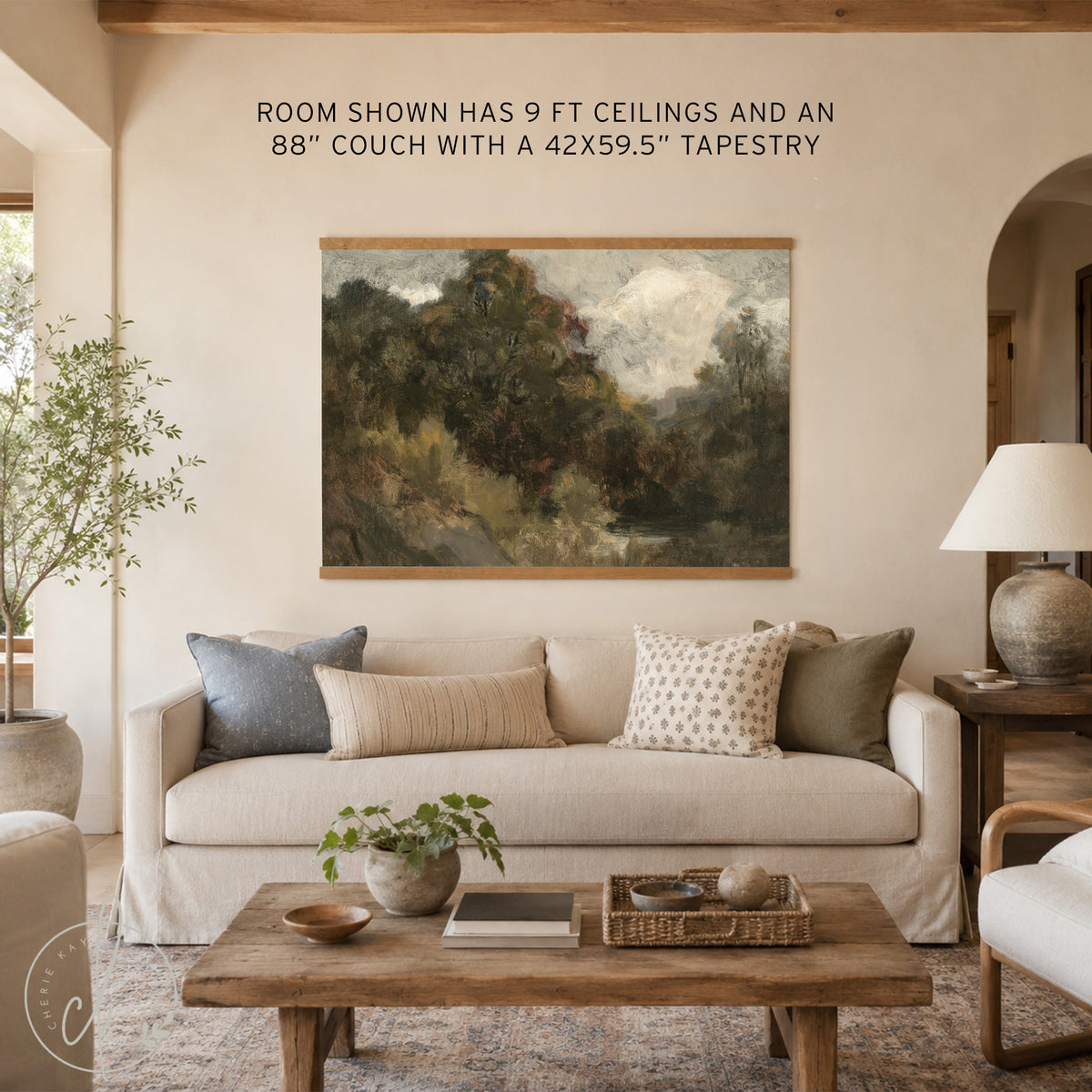 Oversized Wall Art | Moody Impressionist Landscape Tapestry  | T80