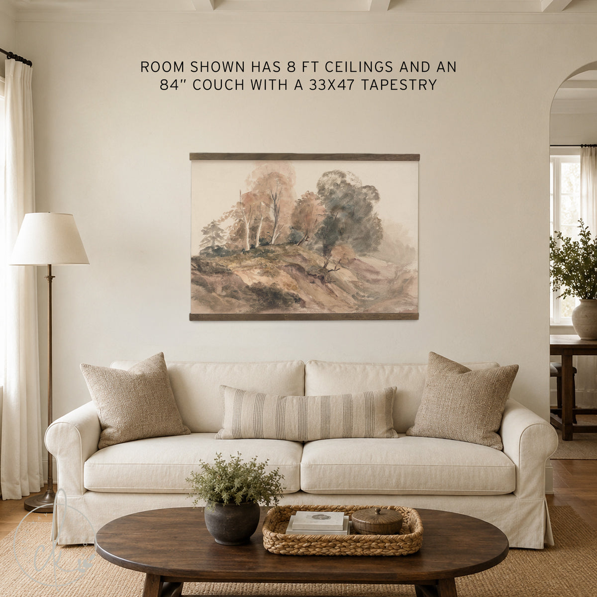 Autumn Landscape Painting | Fall Canvas Wall Art | Large Earth-Tone Nature Decor | T83
