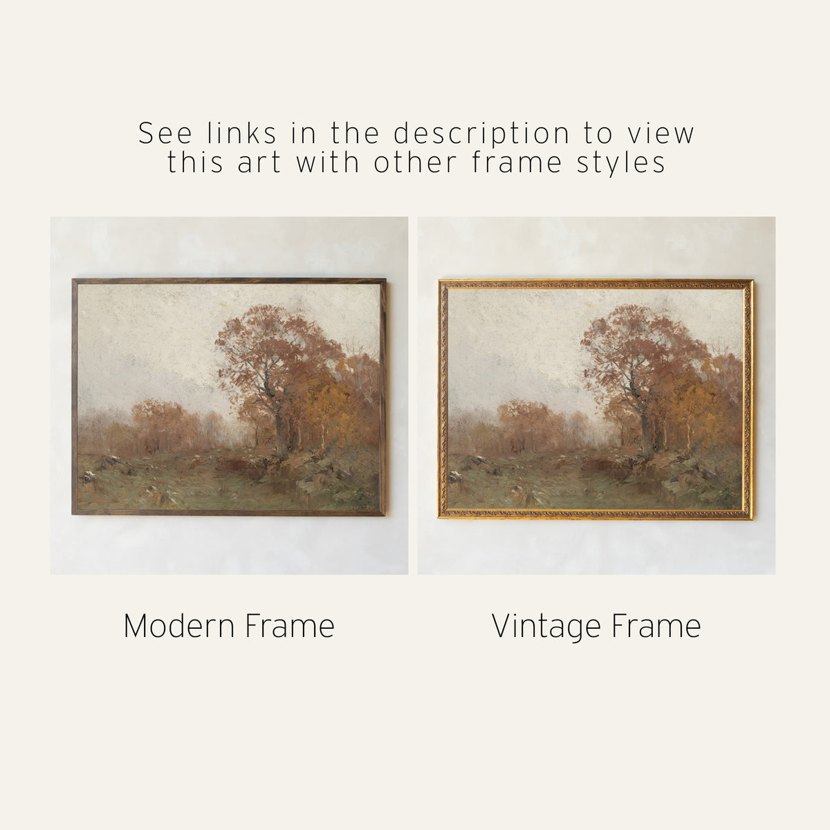 Autumn Tree Painting | Fall Landscape Canvas Print | Large Forest Wall Art | T87