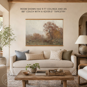 Autumn Tree Painting | Fall Landscape Canvas Print | Large Forest Wall Art | T87