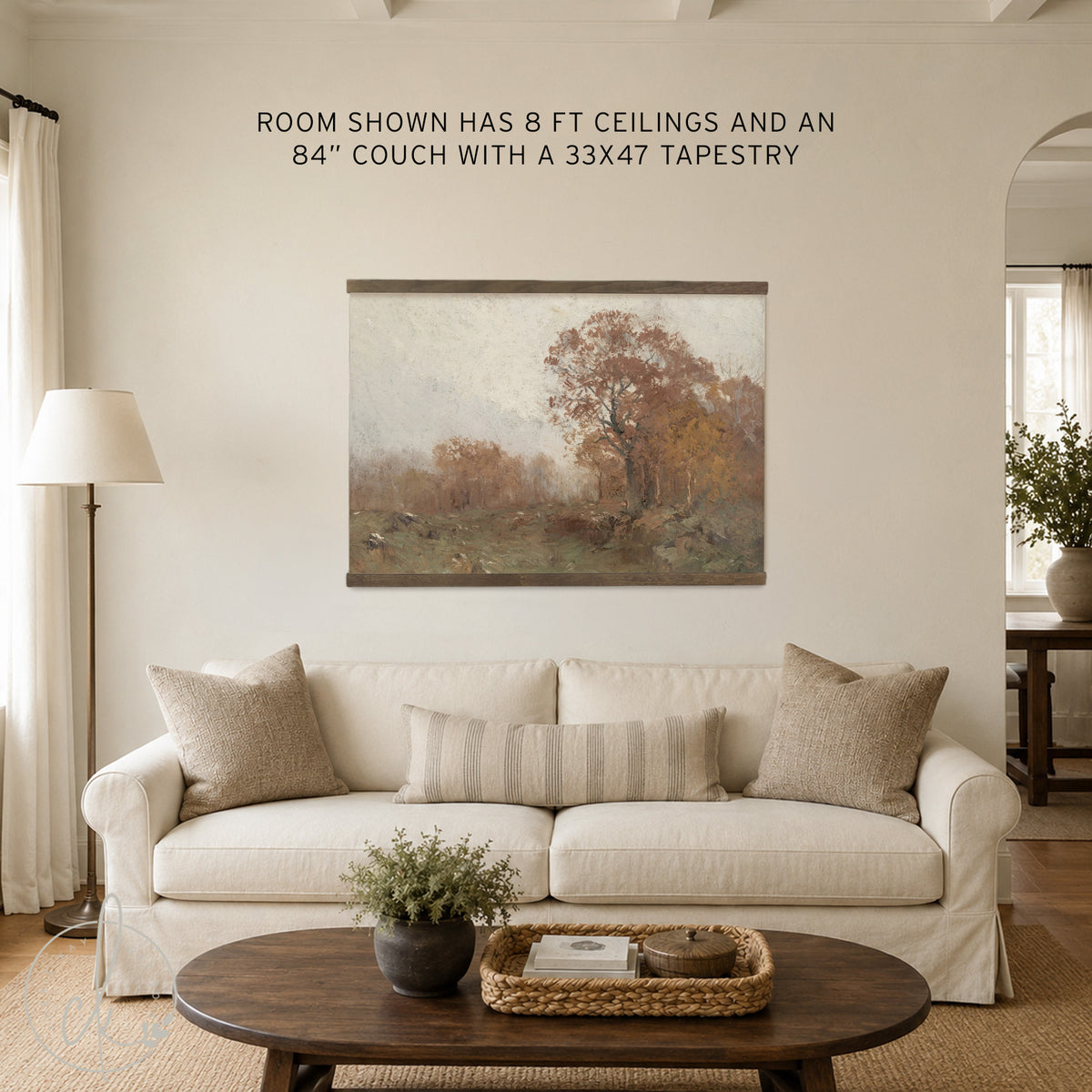 Autumn Tree Painting | Fall Landscape Canvas Print | Large Forest Wall Art | T87