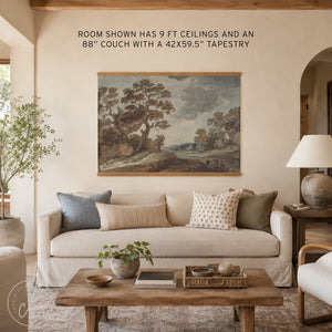 Vintage Fall Painting | Autumn Landscape Canvas | Large Wall Art | T89