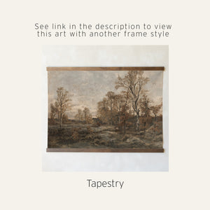 Vintage Autumn Landscape Painting | Fall Decor for Living Room | N230