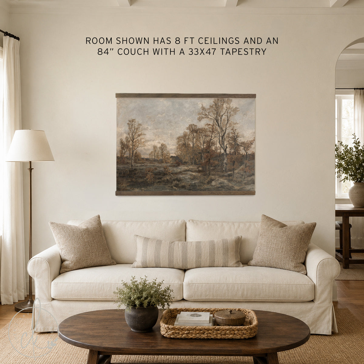 Autumn Landscape Wall Tapestry | Vintage Fall Nature Wall Art | Large Wall Hanging | T91