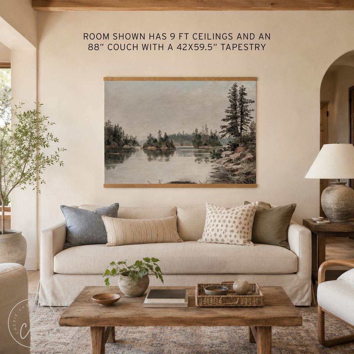 Christian Home Decor | Proverbs 3:5-6 Bible Verse Wall Art | Lake & Pines | T92