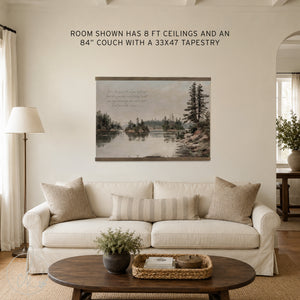 Christian Home Decor | Proverbs 3:5-6 Bible Verse Wall Art | Lake & Pines | T92