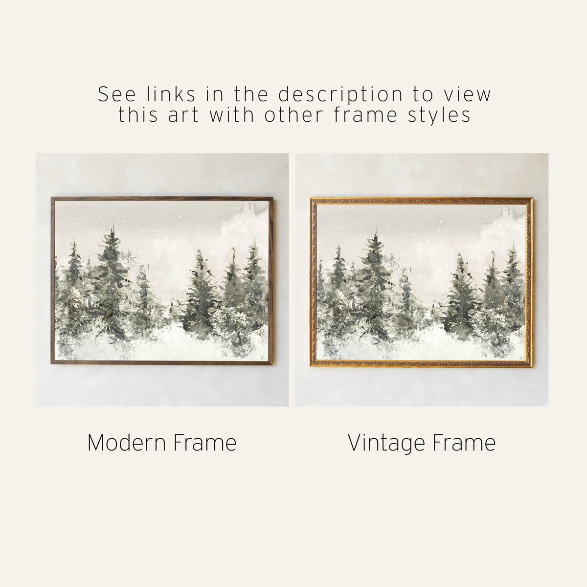 Large Winter Wall Art | Christmas Tree Canvas Hanging | Holiday Wall Decor | T97