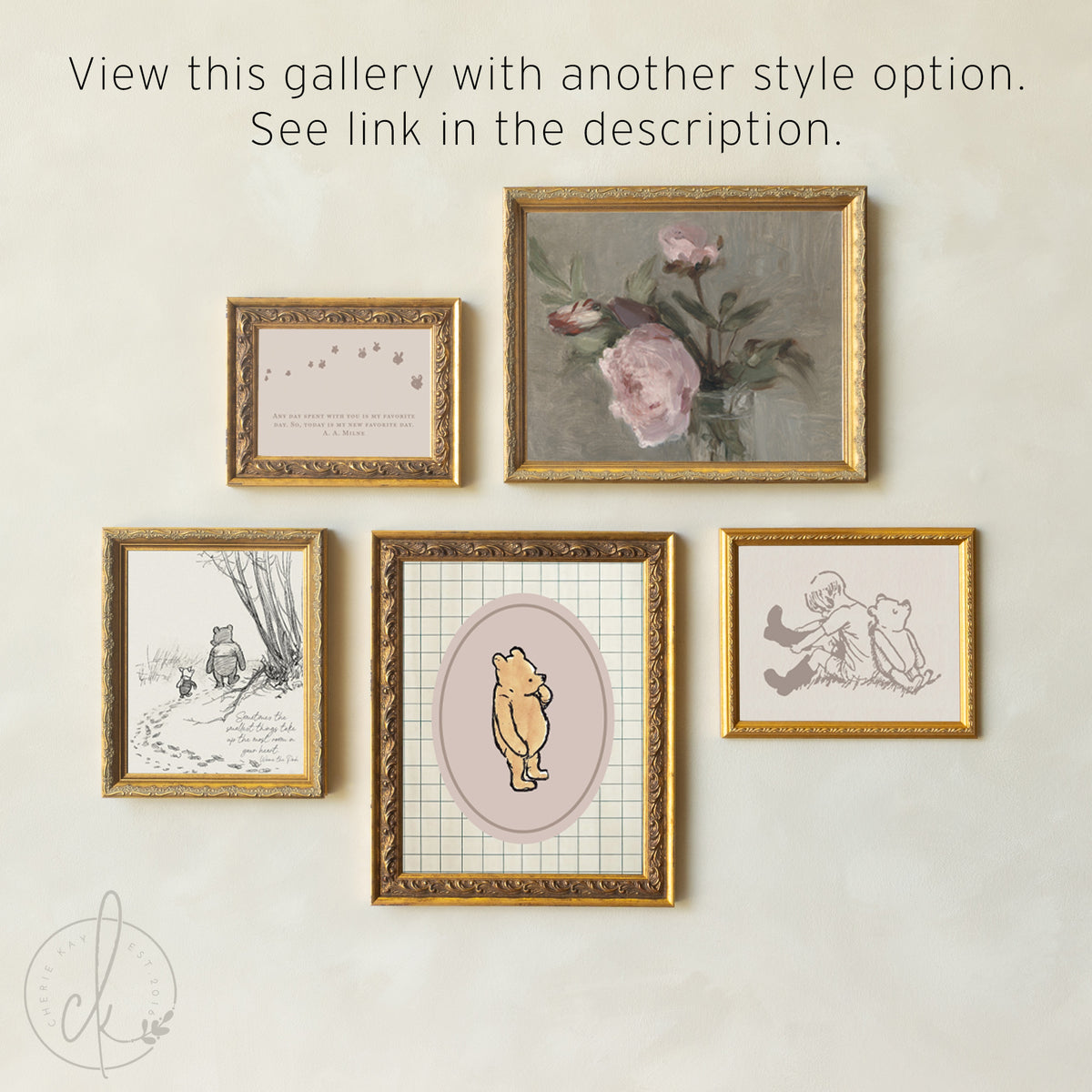 Winnie the Pooh Gallery Wall Art Set | Framed Nursery Decor | G26