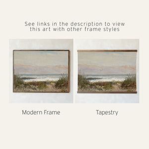 Vintage Coastal Painting | Wood Framed Canvas | N67